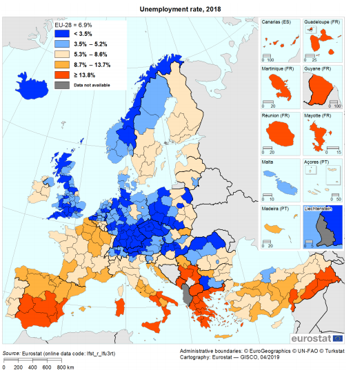 danobrien20's tweet photo. 2) Unemployment varies a lot across the EU, even if it is trending downwards everywhere. As of early 2019, Greek joblessness still highest at 18.5% and Czech lowest at 1.9%.
Usual reminder, 13 countries have a lower rate than Ireland, so less of the 'full employment' talk please. https://t.co/qjcgr3iAY7