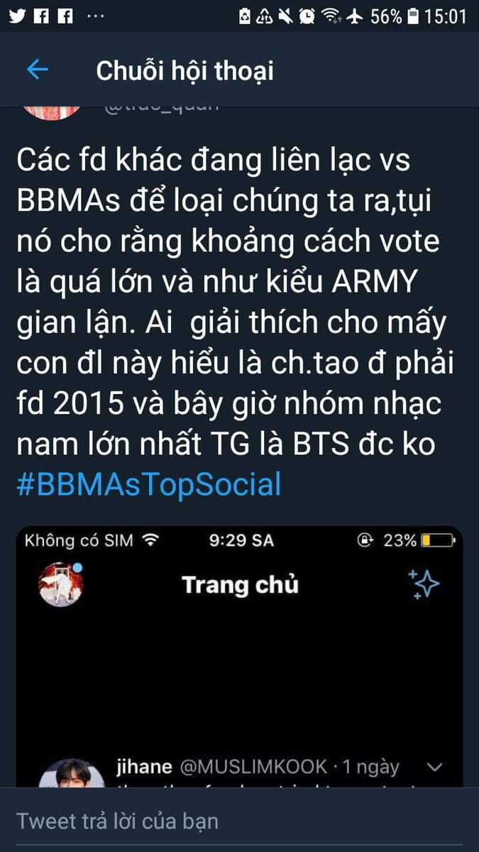 LuoiDua's tweet photo. mọi người ơi khẩn cấp lắm ạ. Các fandom khác đang liên lạc với BBMAs để loại chúng ta ra đấy ạ. Và họ nghĩ chúng ta gian lận vì khoảng cách vote quá lớn. Làm sao đây? 
#BBMAsTopSocial BTS @BTS_twt https://t.co/5BP6BuBejX
