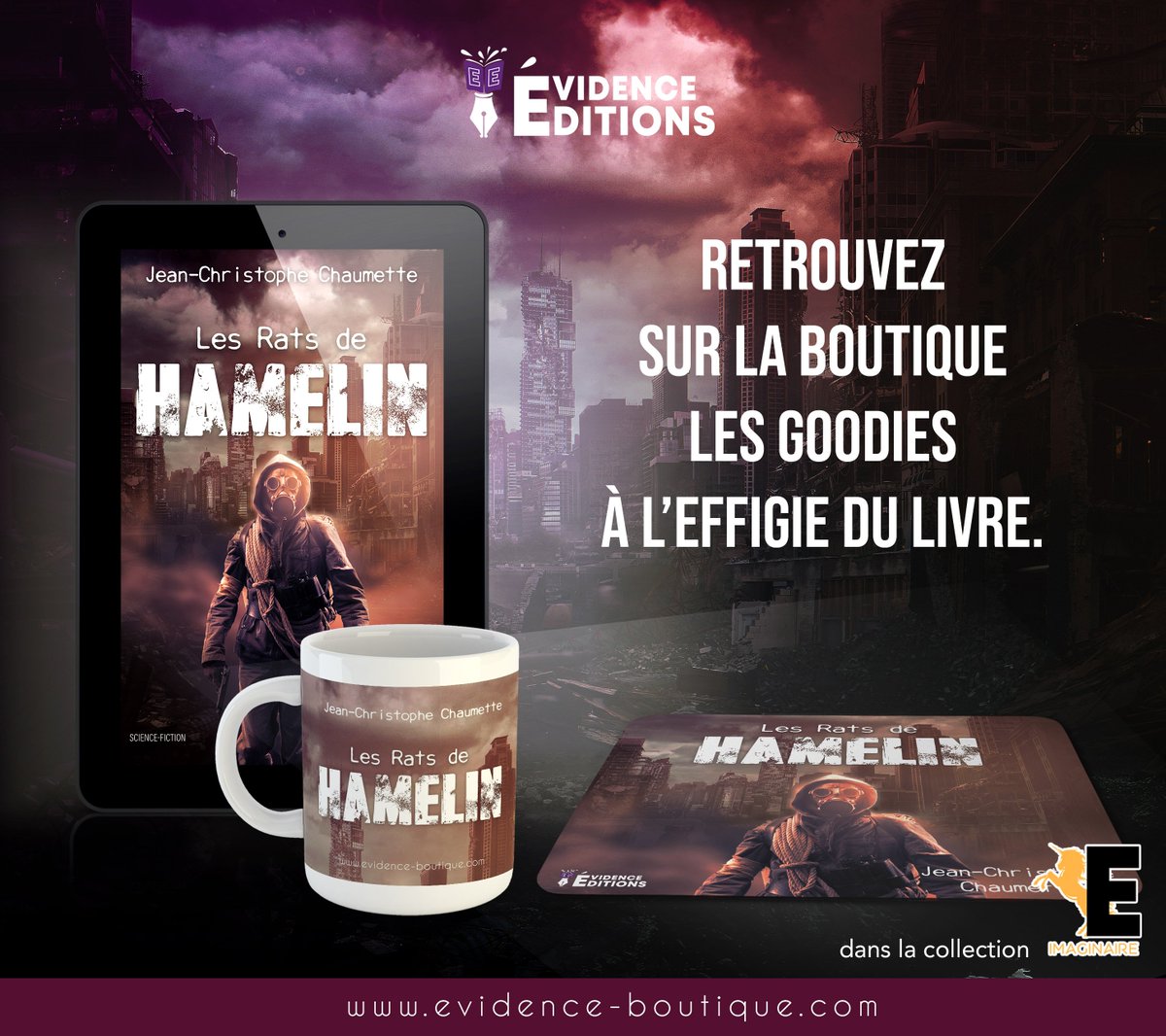 EvidenceEdition's tweet image. Bonne nouvelle !
Les goodies à l'effigie de la couverture du livre "Les rats de Hamelin" de Jean-Christophe Chaumette sont disponibles dans la boutique Evidence 😊
➡️ bit.ly/lesratsdehamel…

#sfff #lesratsdehamelin #livre  #goodies