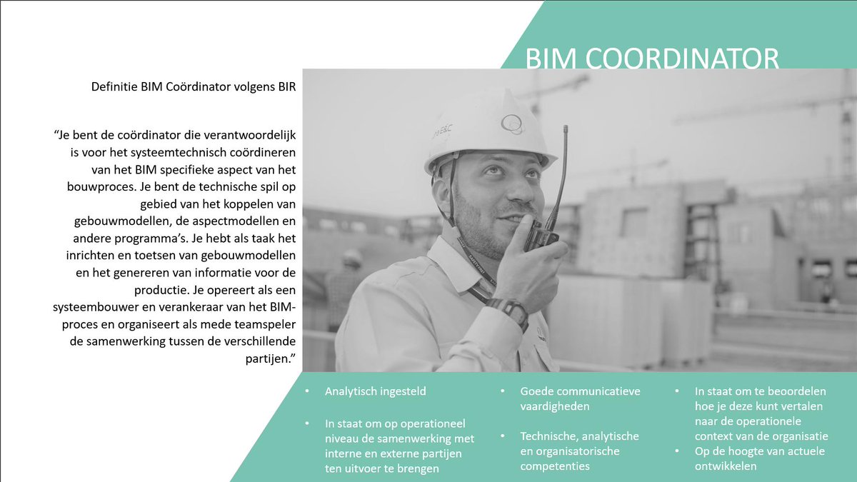 anno1809's tweet photo. Welke competenties moeten BIM Coördinatoren volgens jou hebben? De BIR heeft deze competenties omschreven, zie afbeeldingen.  Vind jij dat hier nog competenties aan toegevoegd moeten worden?  
Wil jij je ontwikkelen tot BC, volg dan de training  https://t.co/vCBRYKt6UW https://t.co/L1gv3EpOaS
