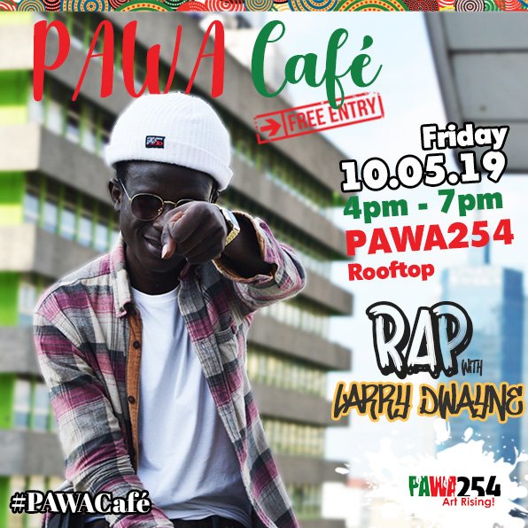 Pawa254's tweet photo. LARRY DWAYNE is a hip-hop artist, an energetic and charismatic performer when it comes to the art of free styling and performing on stage. Catch him on Friday 10th May 4pm -7pm @Pawa254 as we convene and activate artists through active artistic expressions.
#PAWACafe https://t.co/ZdNMBz1hie