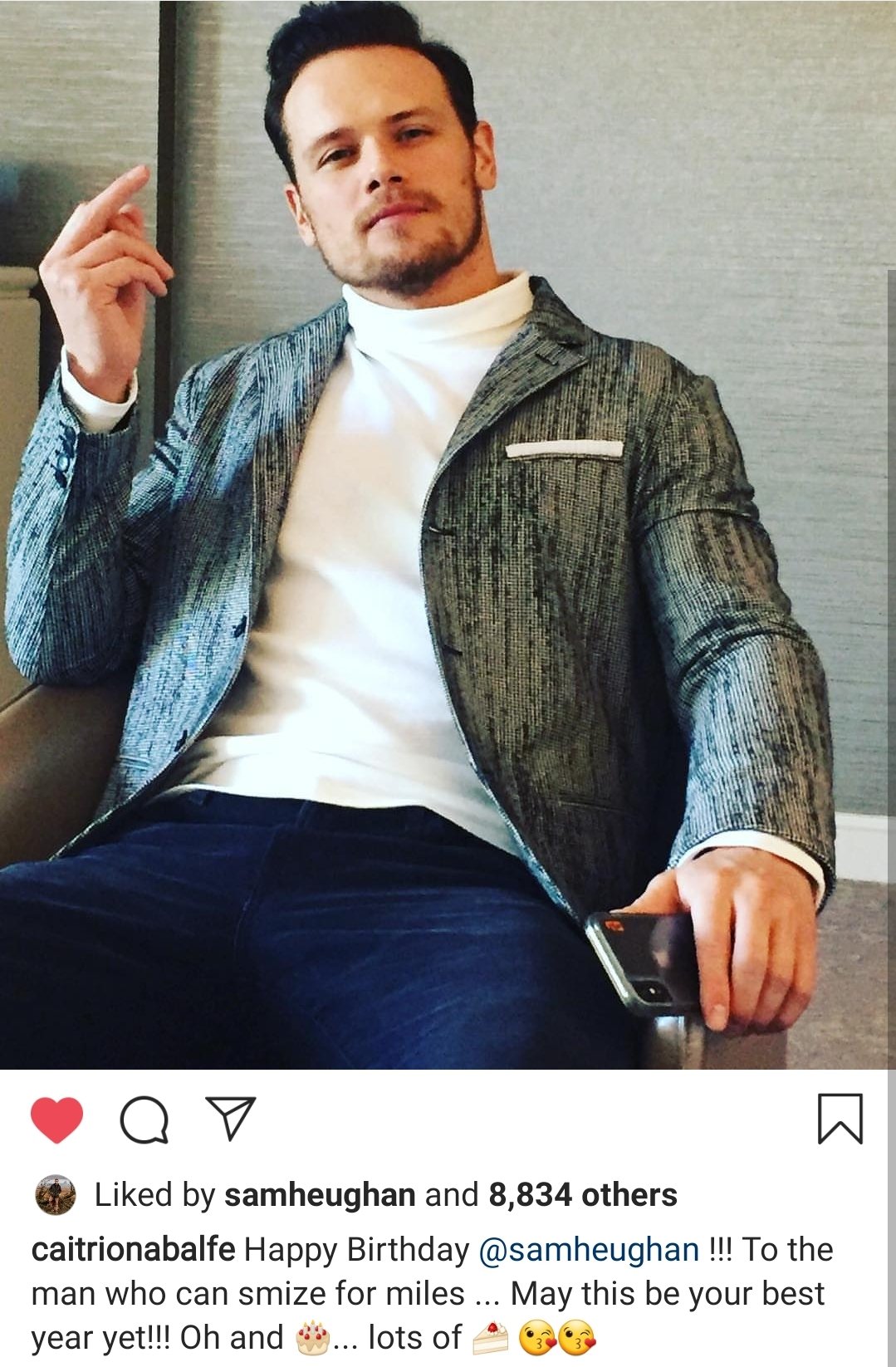 HAPPY BIRTHDAY SAM HEUGHAN YES I\M SCREAMING 