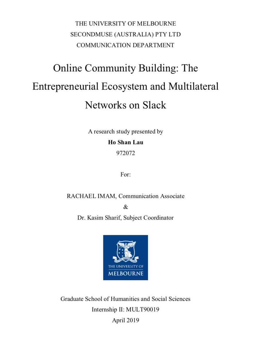 My research report for @secondmuse in better online community management for global programs is done. It was my pleasure to engage in the #FrontierIncubators program and create social impacts with you. Thank you @rachaelimam for being the best supervisor.