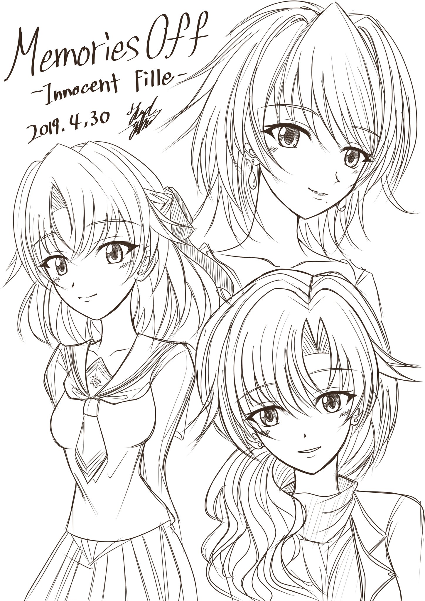 とっぴー 平成最後のお絵描きは リクエストいただいた嘉神川親娘です そういえばエリーズさん描いたの初めて 見えるかな メモオフ メモオフif 嘉神川エリーズ 嘉神川クロエ 嘉神川ノエル 絵描きさんと繫がりたい