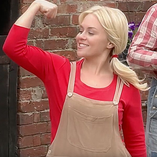 Look how strong I am. All the work on the farm really makes me feel like I workout everyday.