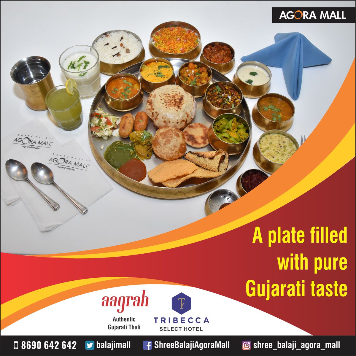 balajimall's tweet photo. Good food has a kind of romance attached to it. Gujarati and its vivid vegetarian platter is a popular treat. peoples have always been a fan of Gujarati food
Call: 8690 405 405
😀#AgoraMall #Ahmedabad #Gandhinagar #GujaratiThali #Restaurant #MahaBhog #Weekend https://t.co/gG5GzvaDKj
