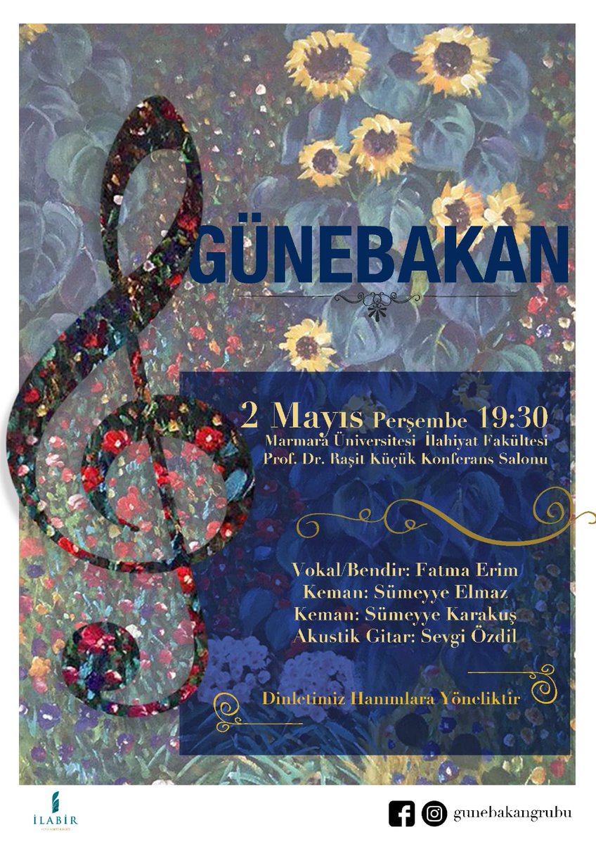 platformilabir's tweet photo. İlabir olarak, müzikle buluşuyoruz. Günebakan Grubu ile gerçekleştireceğimiz programa bütün müziksever hanımefendileri bekleriz 🎼🎵 https://t.co/2iMGLcR3QB