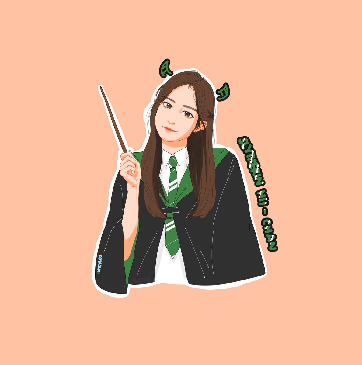 Hitomi: SlytherinIs loved for her cute appearance, but can be snarky and can’t tolerate nonsense towards her. Takes Potion classes. #HondaHitomi  #本田仁美  #혼다히토미