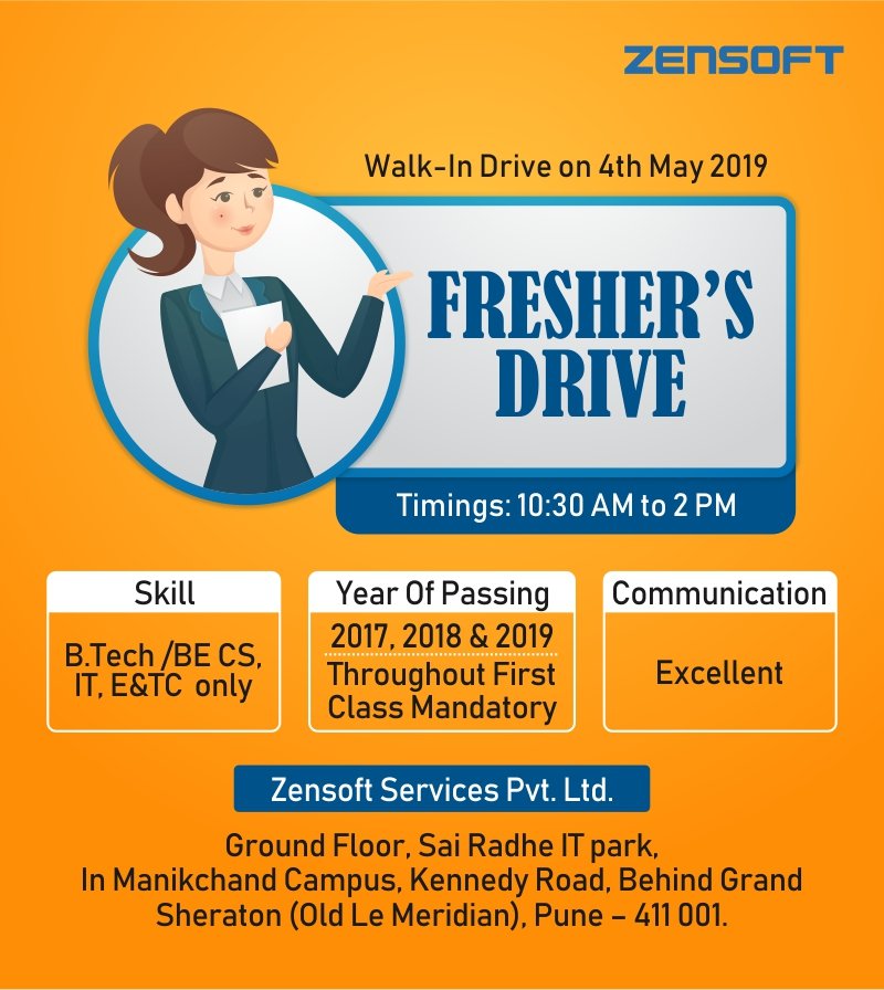 ZENSOFT SERVICES (@zensoftservices) on Twitter photo We are hiring..<a href="/zensoftservices/">ZENSOFT SERVICES</a>
Zensoft Services Pvt. Ltd.
Walk-In Drive on 04-May-2019
#jobopening #hiring #walkinswelcome #nowhiring #applynow #JobSearch #freshers #freshersdrive We are hiring..<a href="/zensoftservices/">ZENSOFT SERVICES</a>
Zensoft Services Pvt. Ltd.
Walk-In Drive on 04-May-2019
#jobopening #hiring #walkinswelcome #nowhiring #applynow #JobSearch #freshers #freshersdrive