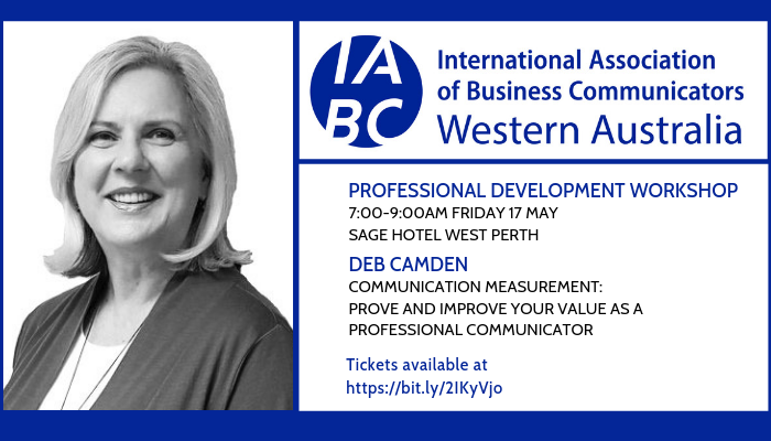 iabcwa's tweet photo. Prove and Improve Your Value as a Professional Communicator. #IABCWA breakfast seminar: learn the tools & strategies to measure yr communication achievements to yr business objectives.
Delivered by @DebCamden
FRI 17 May 2019 7-9AM: https://t.co/WPZSFh82Nd
#CommsMeasurement https://t.co/1LgHCaKDrR