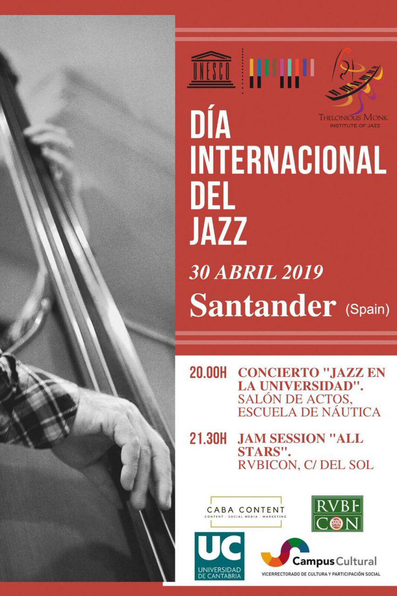 guiagocantabria's tweet photo. Hoy es el #DíaInternacionaldelJazz 🎷 y lo celebramos con dos estupendas citas en Santander
🎺20h Concierto 'Jazz en la Universidad', Salón de Actos de la Escuela de Náutica
🎺 21.30h Jam Session 'All Stars' en el #RVBICON, Calle del Sol #jazz @unican #música https://t.co/nLAyccBUCF