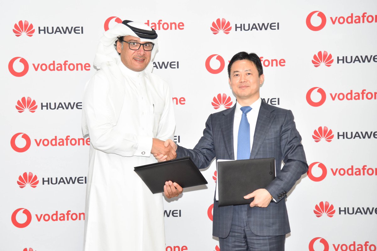 VodafoneQatar's tweet photo. We are proud to enter into a strategic agreement with @Huawei to expand and enhance our entire wireless network infrastructure including a large scale 5G technology roll-out. #TheFutureIsExciting https://t.co/ZrR6qVa1vU