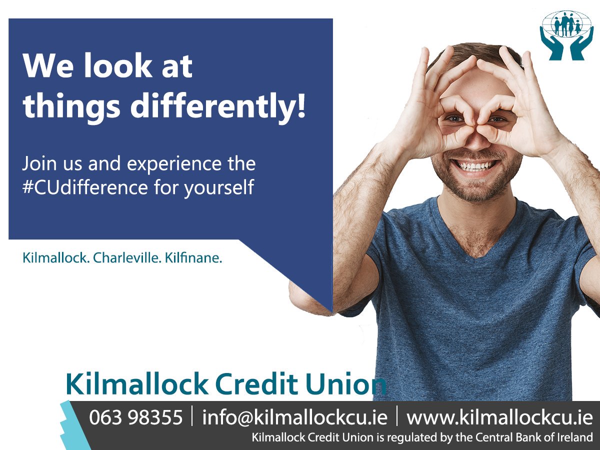 KilmallockCU's tweet photo. Find the CU Difference for yourself!

Joining is easy and quick. Call 063 98355 or pop into our #Kilmallock, #Charleville or #Kilfinane offices to join

#theCUdifference #creditunion #workingforourmembers #notforprofit #ethicalbanking https://t.co/ppSmmVFWQO