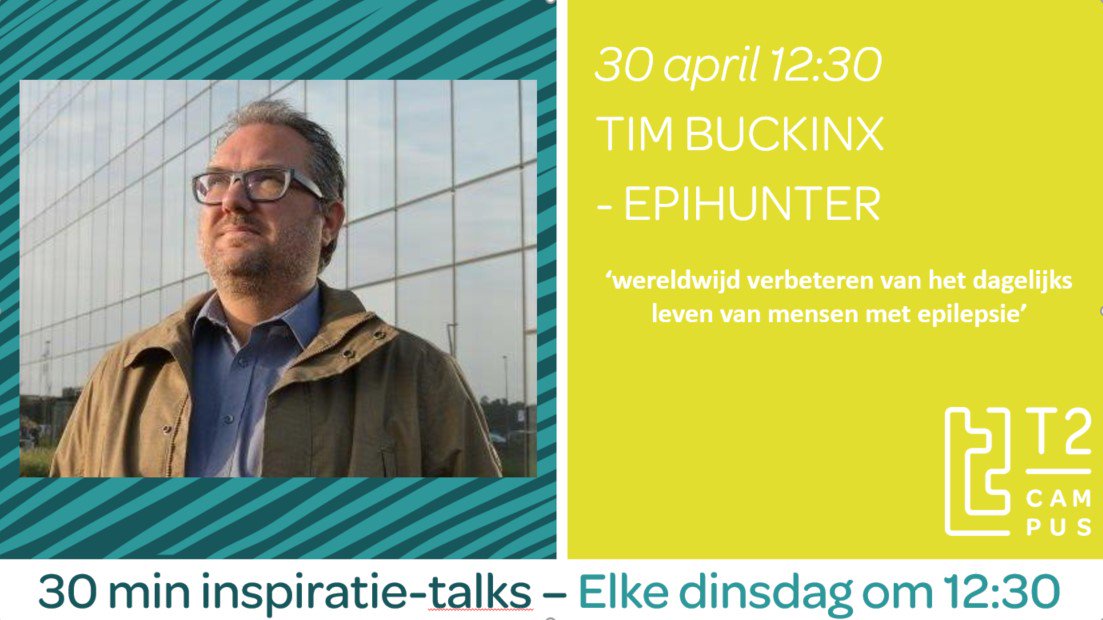 T2campus's tweet photo. Vanmiddag in onze #StartToConnect sofa #TECHheld @timbuckinx die zijn techkennis gebruikt om het dagelijk leven van mensen met epilepsie te verbeteren. @wrepihunter creëert oplossingen die ervoor zorgen dat #epilepsie er minder toe doet nét op momenten die ertoe doen. #TECHheld https://t.co/nHXfmk7XDW
