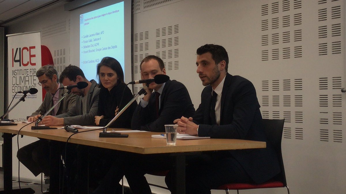 CLacharme's tweet photo. Intervention de @Carbone4 à la conférence sur la prise en compte des risques physique par les acteurs financier pour présenter le projet de recherche #climinvest avec ACPR, @caissedesdepots @AFD_France @I4CE_ https://t.co/6PauOR5KP7