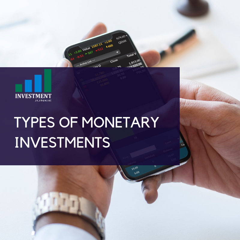 we_pull_invest's tweet photo. Types of Monetary Investments. 
#thread https://t.co/MXP7OvUeTT