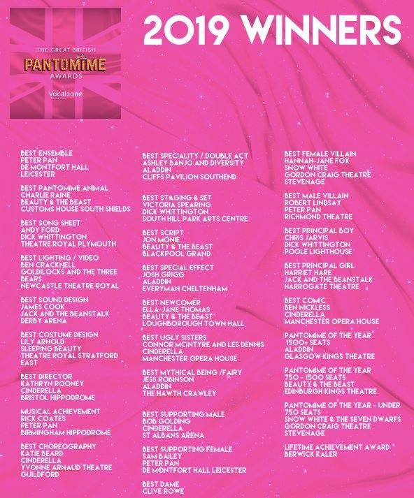 The Great British Pantomime Awards on Twitter