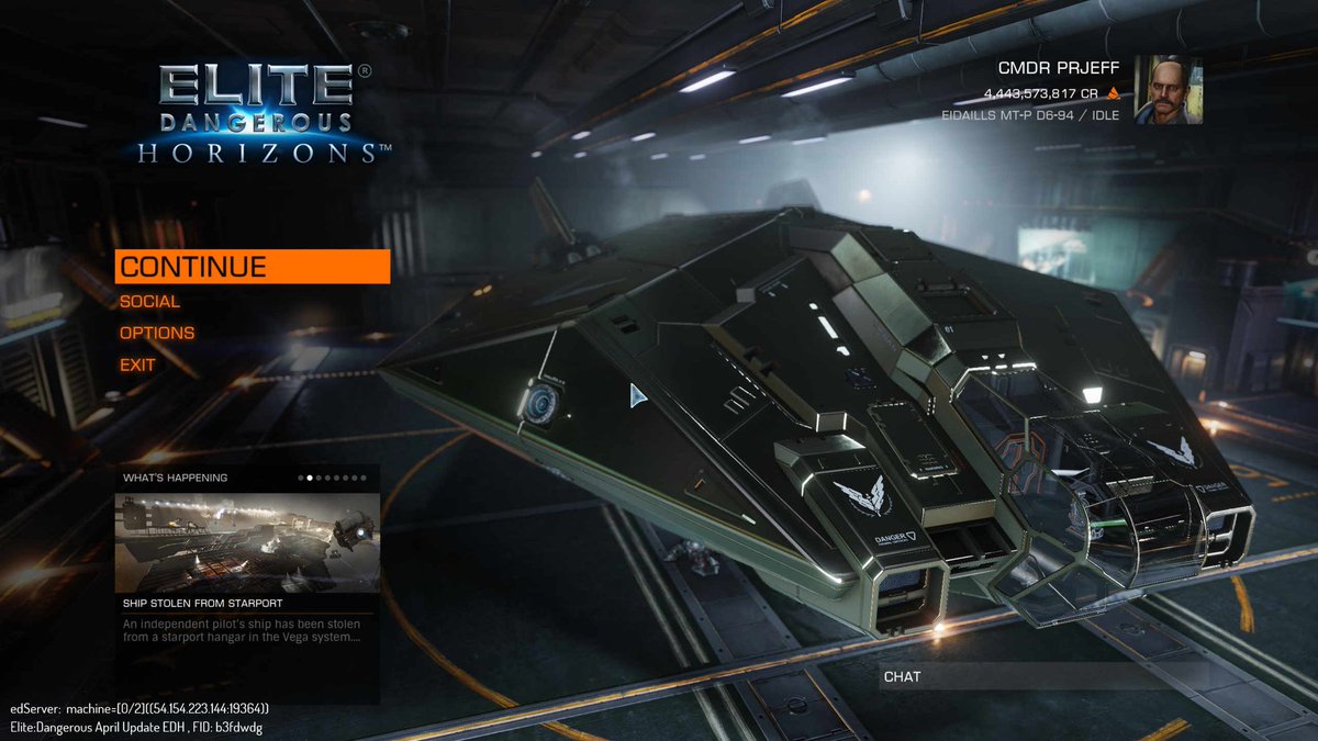 Main menu - Elite: Dangerous