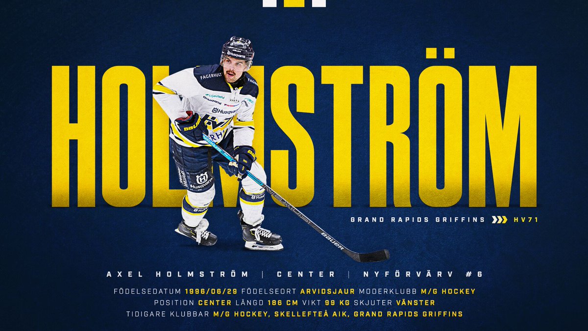 Välkommen till HV71, Axel Holmström! #HV71 hv71.se/article/c5paaj…