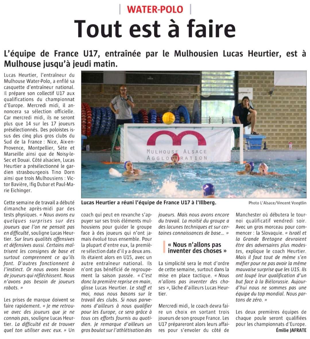 FFN_WaterPolo's tweet photo. #annonce L’Equipe de France U17 est actuellement en stage à #Mulhouse. 4 jours de préparation avant de se rendre à #Manchester pour essayer de se qualifier au Championnat d’Europe Junior 💪🤽🏻♂️🇫🇷
Bon courage à tous.
#waterpolo #ffn #stage #Teamffn #TeamFrance #U17 #TQCE https://t.co/whpn2k0eYp