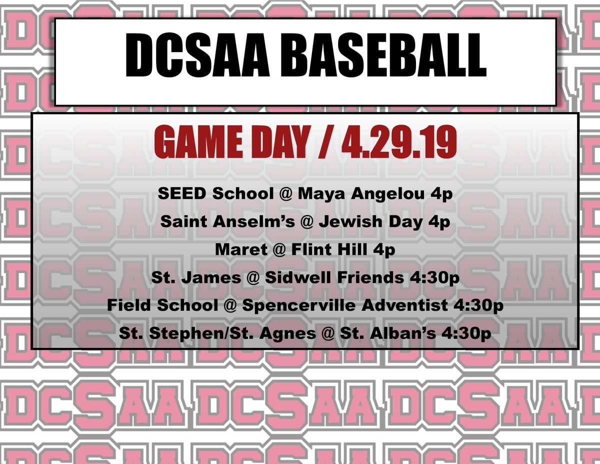DCSAASports's tweet photo. #DCSAA TUE ⚾⚾ @RealChadRicardo @JIlori_22
@KeyPlayerNation @DJBouknight @_ThatSportsDude
@PBRVirginiaDC @TheSEEDSchoolDC @MayaSchools @saintanselms @CESJDSAthletics @MaretSchool @Athletics_FHS @SFSQuakers @onlyatSJS @SSSASsaints @STA1Baseball https://t.co/cfg0UpI4gM