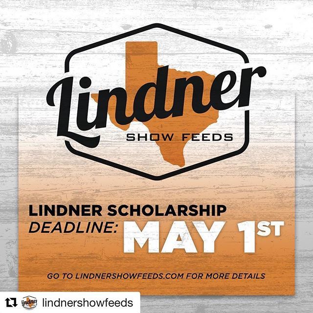 Diamondbshowpig's tweet photo. Were you a #LindnerFed Class Winner @ your State Fair or a Texas Major? If you were, you qualify for an application for the Lindner Scholarship!!! Check out Scholarship @ https://t.co/EefSzldCXp. Closes tomorrow, May 1!

#Repost @lindnershowfeeds https://t.co/mEzSbSyfdd https://t.co/H1aGoUTL3J