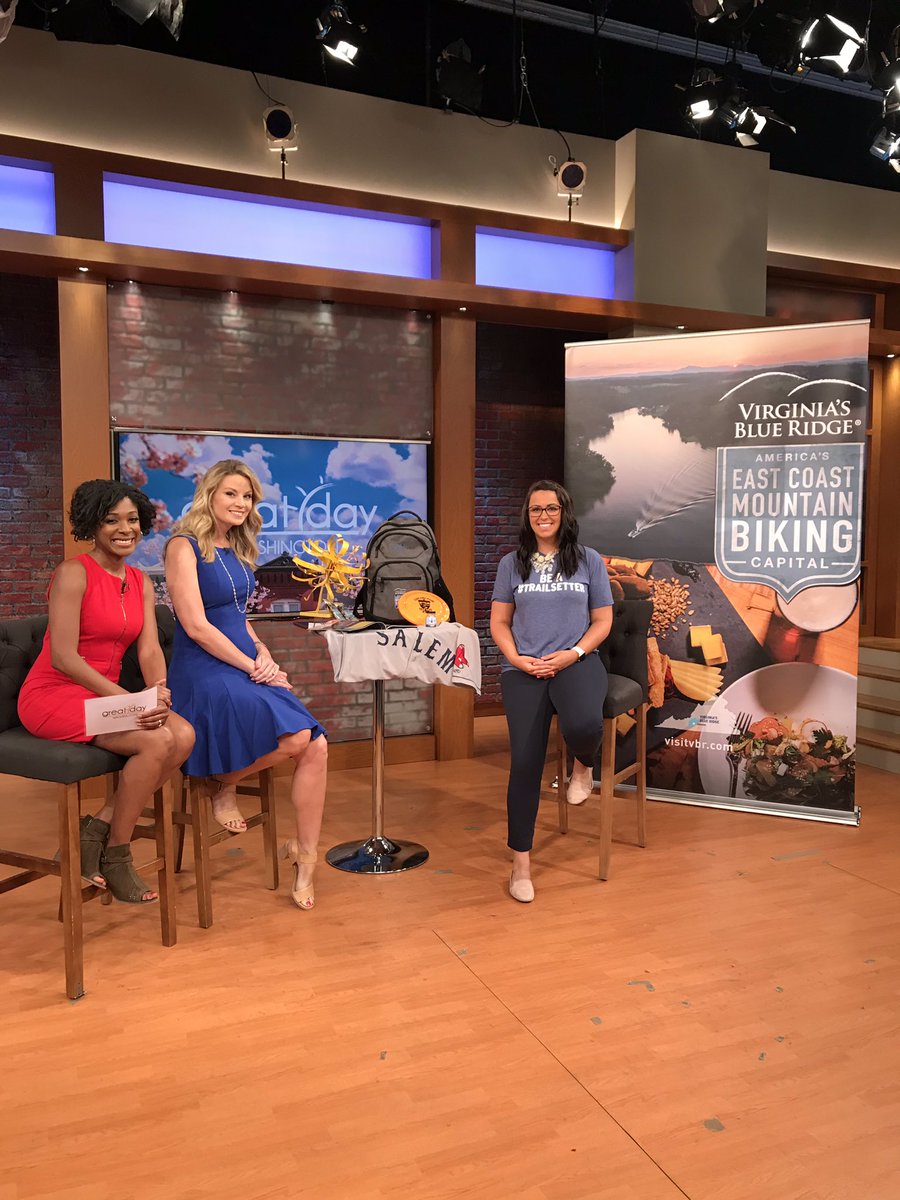 tayspellman's tweet photo. Thanks for having VBR, @greatdaywash ! I loved promoting Virginia’s Blue Ridge with these fun gals! #Trailsetter https://t.co/q9SCT7aaDe