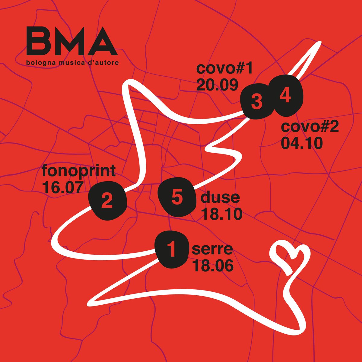 fonoprint's tweet photo. La road map del #BMA - Bologna Musica d’Autore // showcase festival // parte dalle Le Serre Dei Giardini Margherita, passa dai #FonoprintStudios, dal @covoclub, per arrivare al @TeatroDuse. Iscriviti subito su https://t.co/63R4QQ6Ynl #Bologna #Musica #Autore #Showcase https://t.co/hsF9bmW3Fo