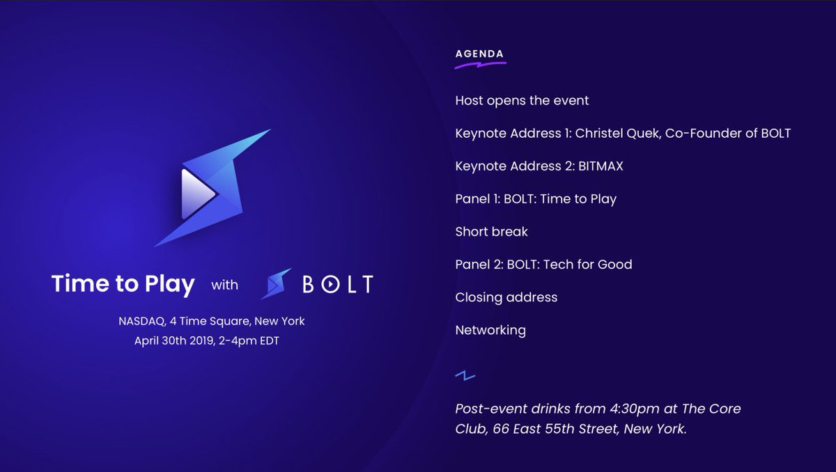 boltplus's tweet photo. ⚡️⚡️ The #BOLTxNasdaq Agenda is out! ⚡️⚡️ 

Follow the live stream and live tweets on the BOLT Global Twitter account https://t.co/MTbhVV4Vw7

Use #BOLTxNasdaq to join the conversation! https://t.co/ptXPckRXhz