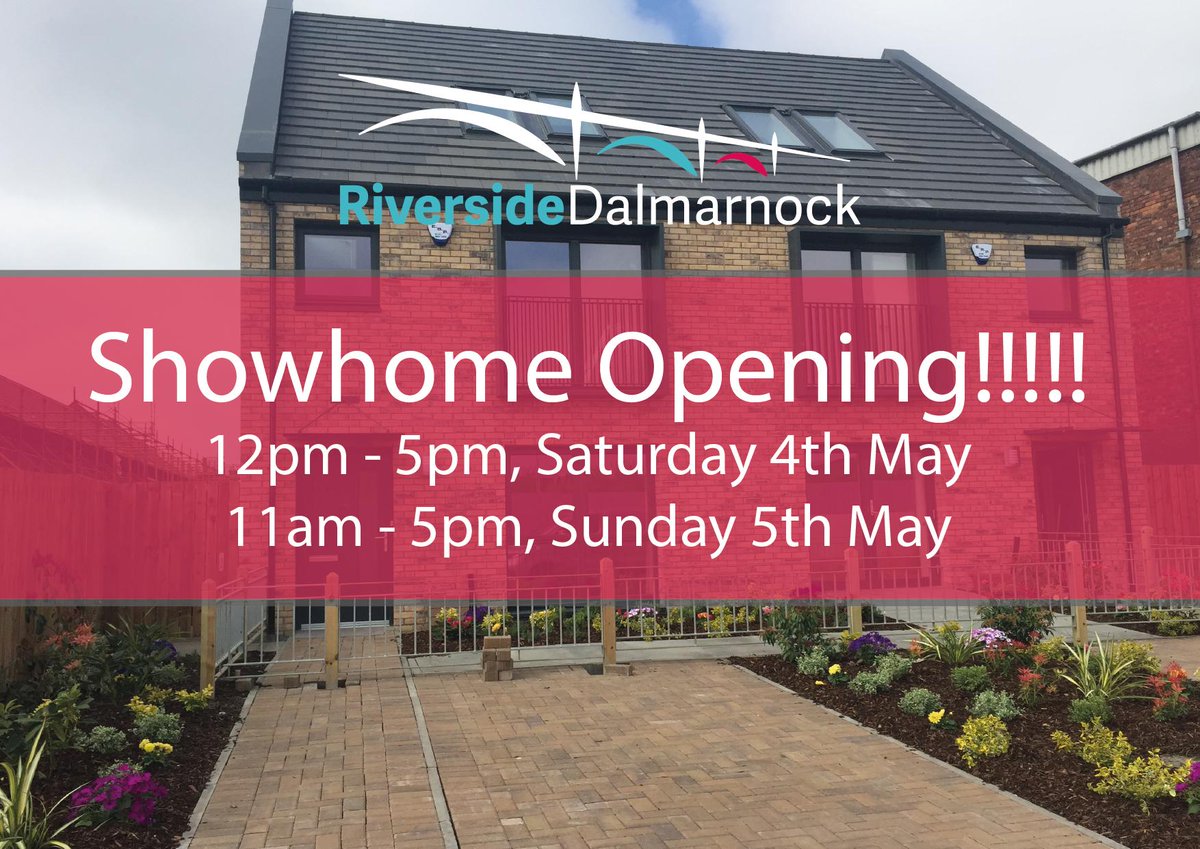 We’re excited to announce the launch of our Riverside Dalmarnock showhome this Saturday 4th May, located just off Strathclyde Street.The opening times this weekend will be:
12pm – 5pm, Saturday 4th May 
11am – 5pm, Sunday 5th May