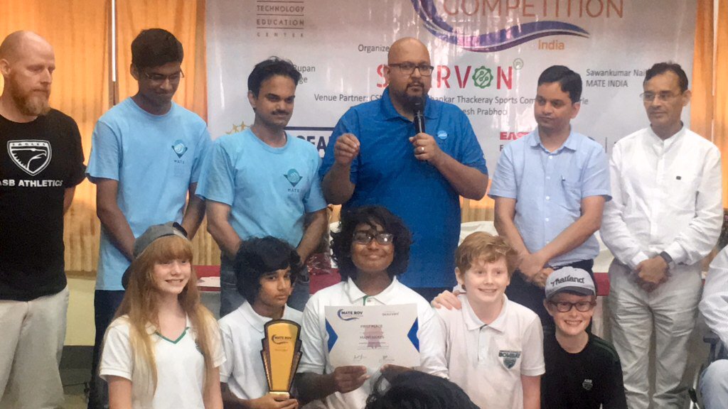 MantaRays of <a href="/ASBIndia/">The American School of Bombay</a> are the 2019 MATE UNDERWATER ROV CHAMPIONS!! Thank you
<a href="/MirzaSamnani/">Mirza Samnani</a> <a href="/LandonMcLain/">Landon McLain</a> the maintenance and security staff of ASB for enduring our erratic and late schedule <a href="/CaseyFaulknall/">Casey Faulknall</a> <a href="/DoctorNene/">Dr. Shriram Nene</a> <a href="/JohnKilbane/">John Kilbane</a> @fionacrossthec <a href="/c_alan_johnson/">Craig Johnson</a> <a href="/arduino/">Arduino</a>  2Megas