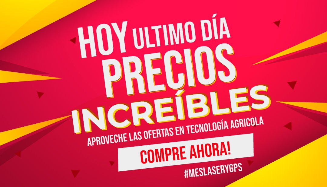 laserygps's tweet photo. HOY ES TU ULTIMA OPORTUNIDAD!🔥🔥🔥🔥🚜

La mejor inversión para tu campo esta en #LaseryGPS

Comunícate con tu asesor de ventas de confianza o escríbenos, será un placer atenderte!💪

#MesLaseryGPS #AgriculturadePrecisión #ImplementosAgrícolas #Agricultura #ParaelCampo https://t.co/REoCL8dfiR