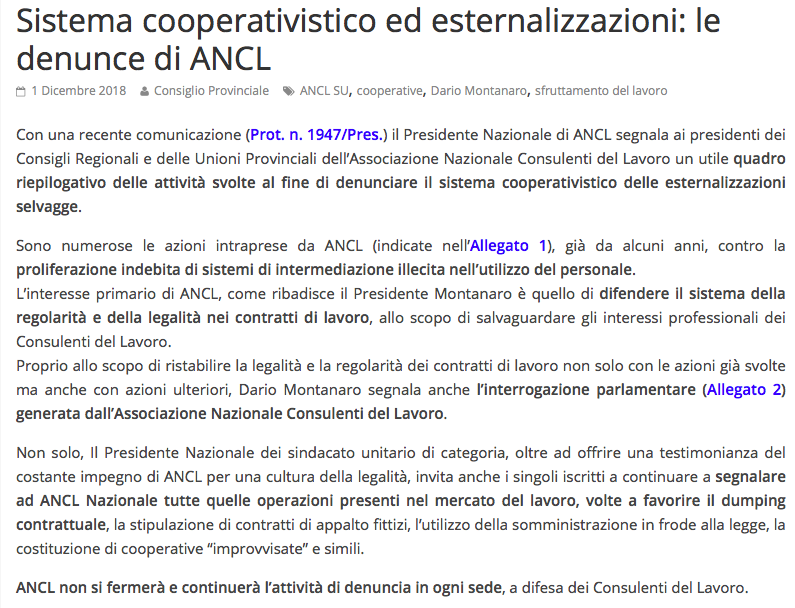 L'#INL si decide ad indagare sulla #rappresentatività dei #sindacati fondatori di enti bilaterali che certificano contratti di appalto (nota INL n. 3861/2019). <a href="/AnclSu/">ANCL</a> diverse volte ha segnalato il problema->tcnotiziario.it/Articolo/Index… 

<a href="/dario_monty/">studio montanaro</a> <a href="/bollettinoADAPT/">bollettinoADAPT</a> <a href="/lorempel/">Lorenzo Maria Pelusi</a>