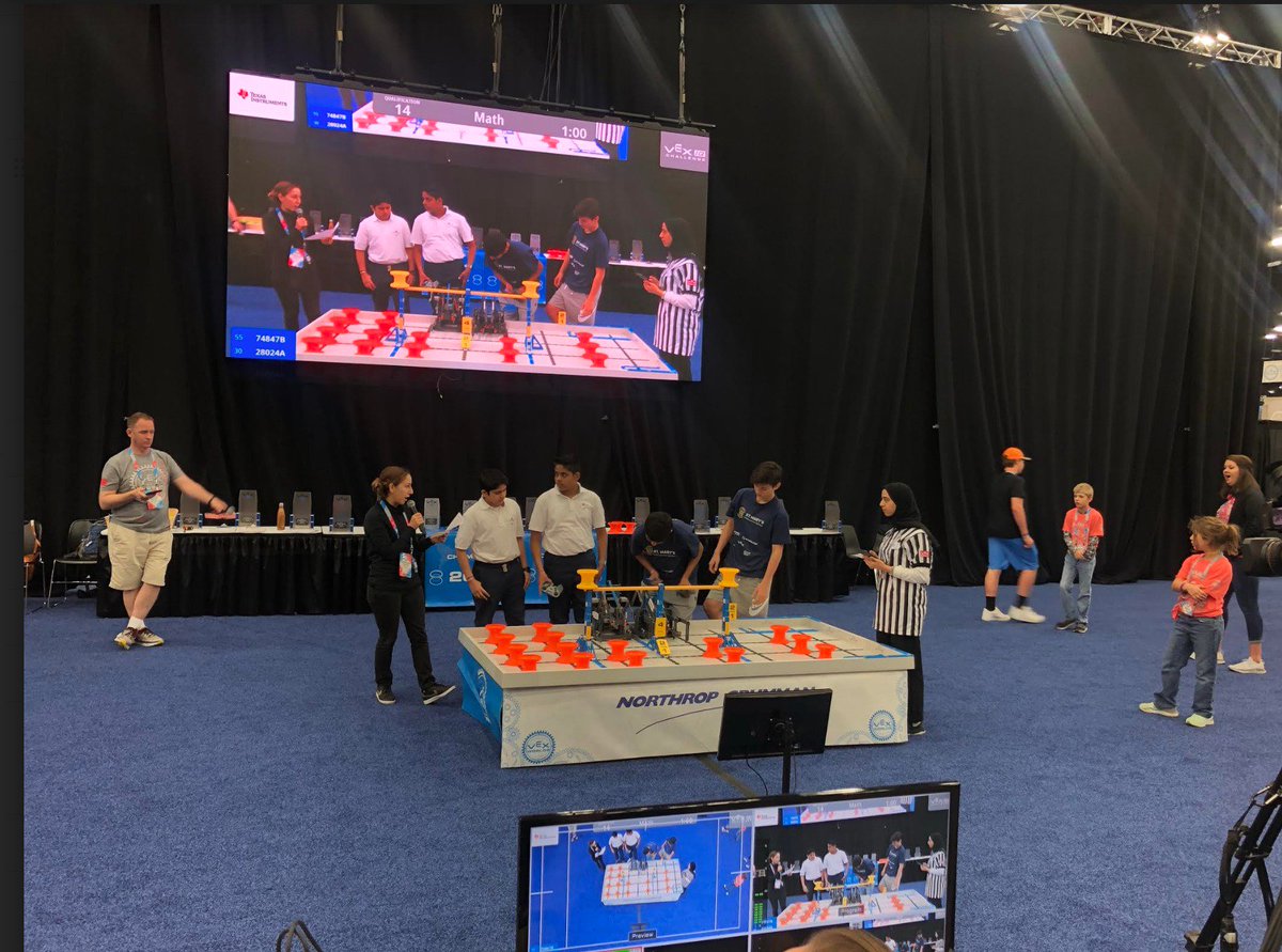 SMISMSSchool's tweet photo. Doing well in the World Championships in Kentucky. In 30th place out of 83 teams going into the final day and have a shot at qualifying for the championship round. #smisrobotics #representingwell #goingforthegoal https://t.co/VcIBz83RuC