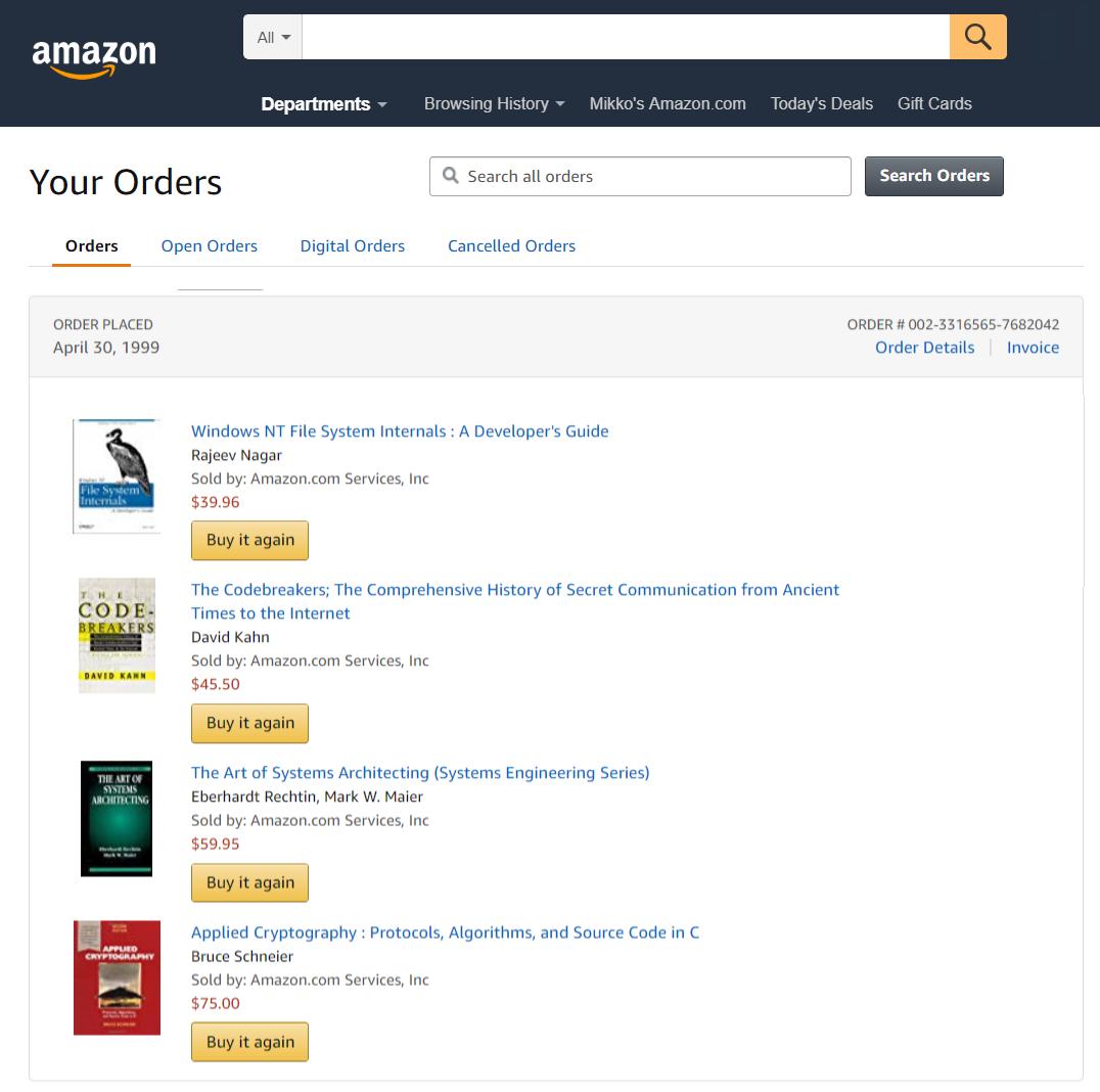 mikko on X: Browsing my order history on ․com. Damn, books were  expensive back then!  / X