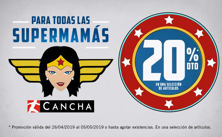 ¿Todavía pensando en qué regalarle a tu madre? 🤔 Aprovéchate del 20% de descuento en una selección de artículos deportivos en <a href="/CanchaSport/">Cancha</a>  👟