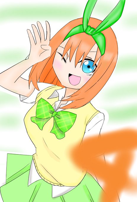 ぎなさんがTwitterに投稿した中野四葉(五等分の花嫁)のイラスト。