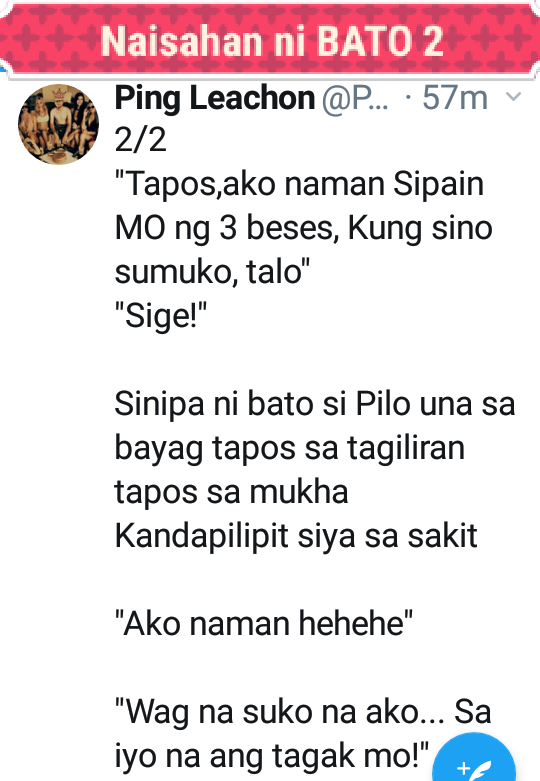 efrenmd's tweet photo. #MyApr2019Post

Talaga eto si Ping, masarap magLeachon.

Wala talagang panalo si Pilo kay Bato. A Police is always a smart-street guy.

Ano, 3 KICK RULE ulit?

Inuna ba naman ang hilBAYAGot!

Cc @PLeachon https://t.co/g9FdWQ8rF6