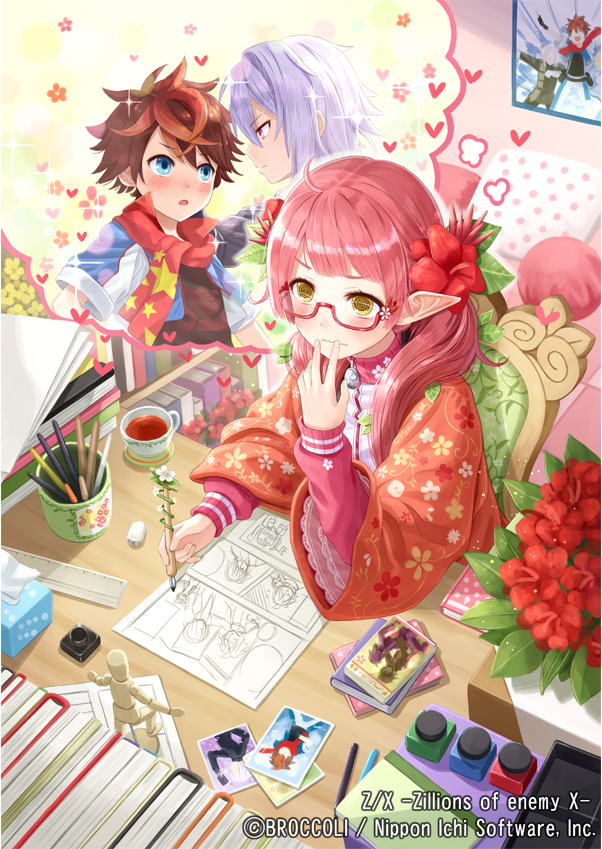油絵　カンナ Z/Xからカンナ先生シリーズ。最初のラフチェック時に通常とホロ版で絵