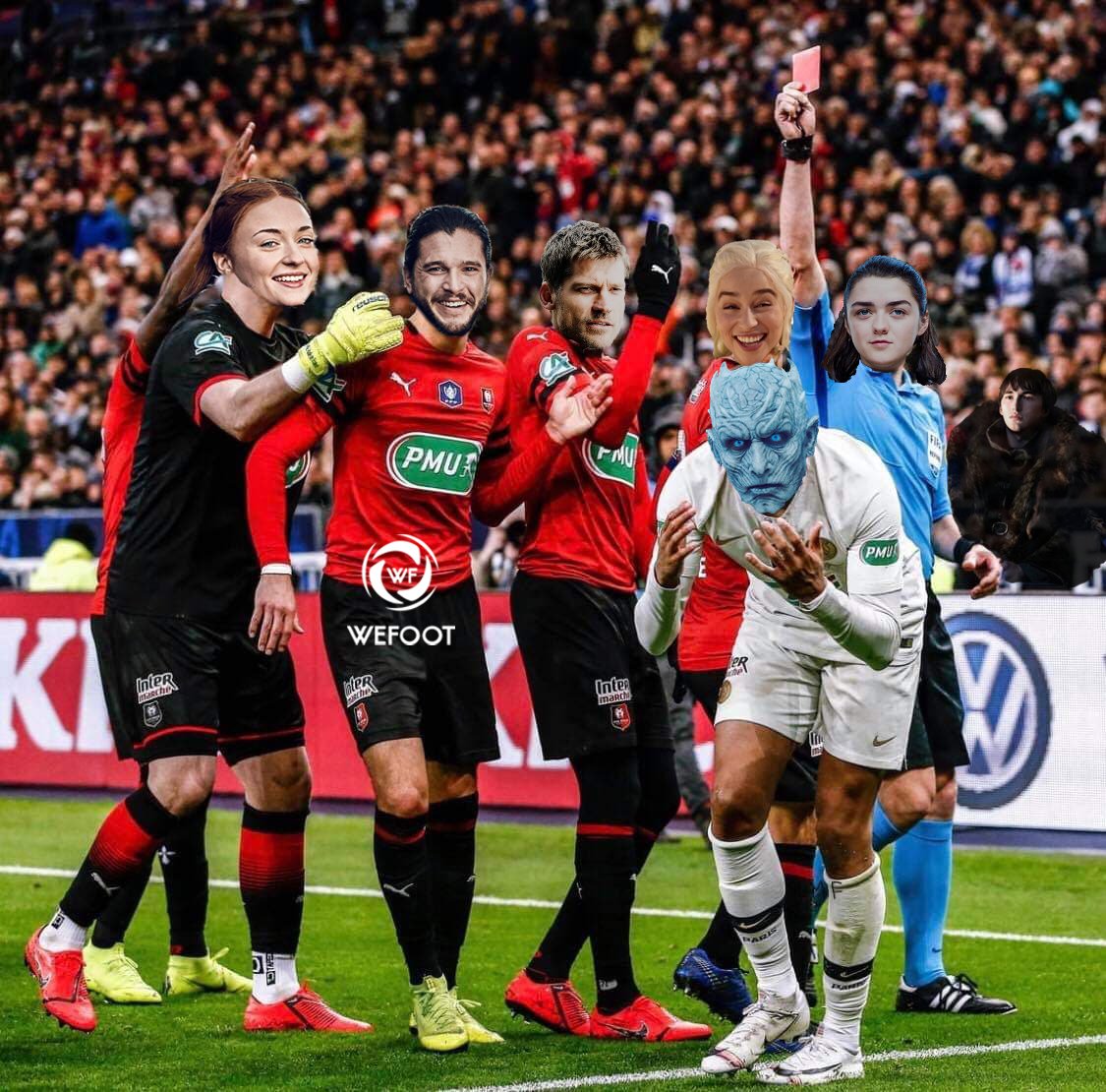 FC Winterfell 1 - 0 AS Marcheurs Blancs 

#GOT #Winterfell #Arya #GameofThrones 
⚽️🗡🗡