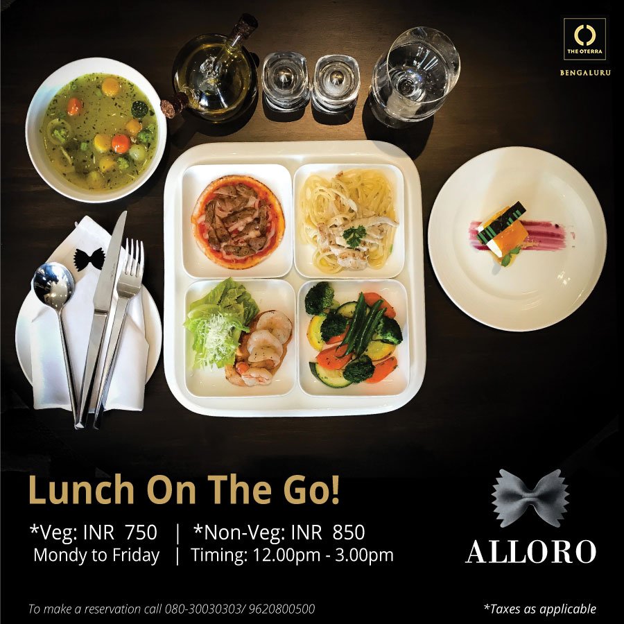 TheOterraHotels's tweet photo. Busy workdays deserve a proper meal. Try Lunch on-the-go at Alloro, the Italian 6-course power meal that fits perfectly into your hectic schedule. #ItalianFood #PowerMeals #BussinessLunch #foodies #FoodLovers #Alloro #WorldOfOterra #TheOterra https://t.co/67gPlqqBYP
