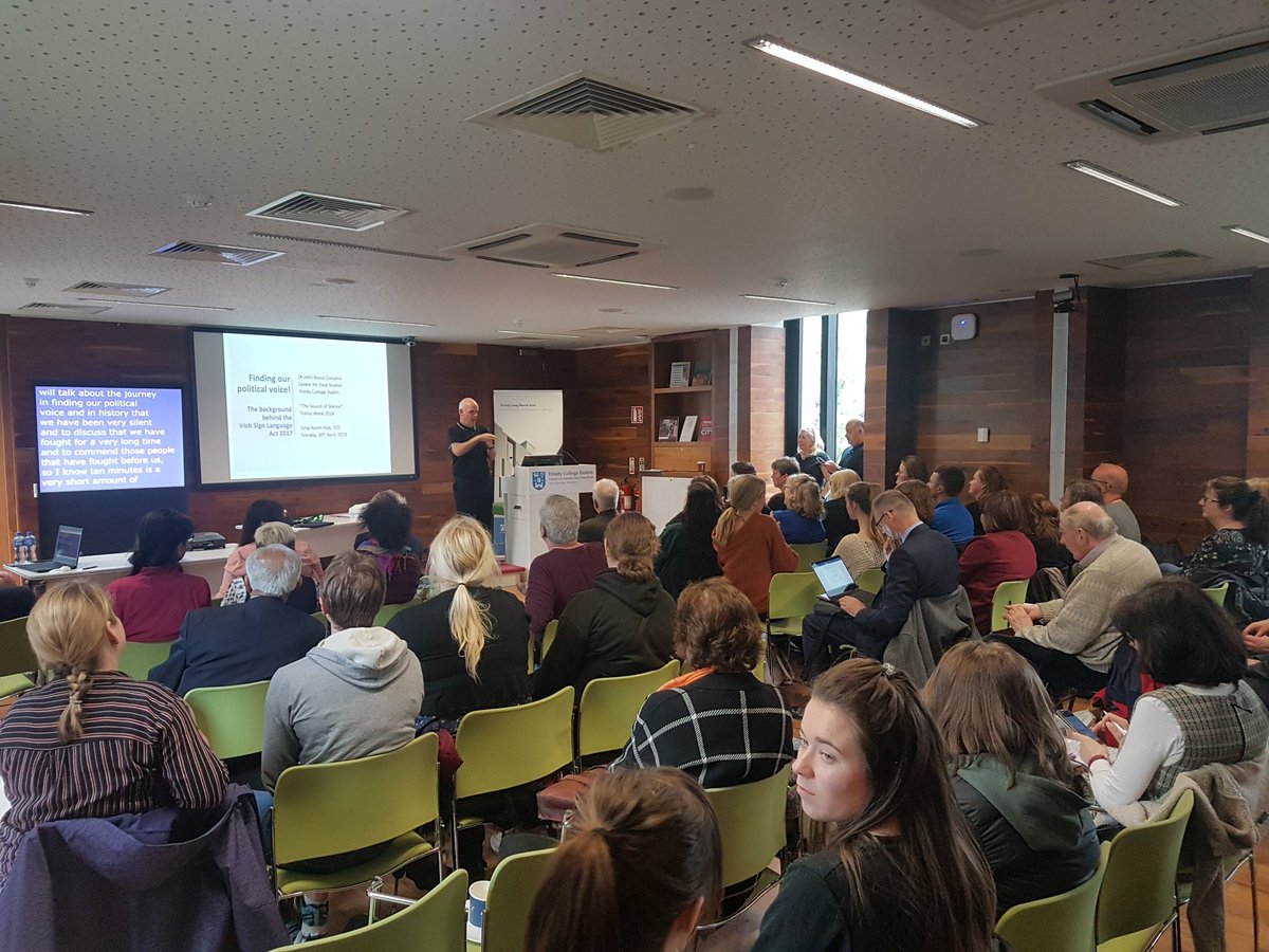 Dr. John Bosco Conama on Finding your Political Voice #trinityweek #Deaf #silence <a href="/ClinSpeechTCD/">CSLS Trinity College Dublin</a> <a href="/tcddublin/">Trinity College Dublin</a>