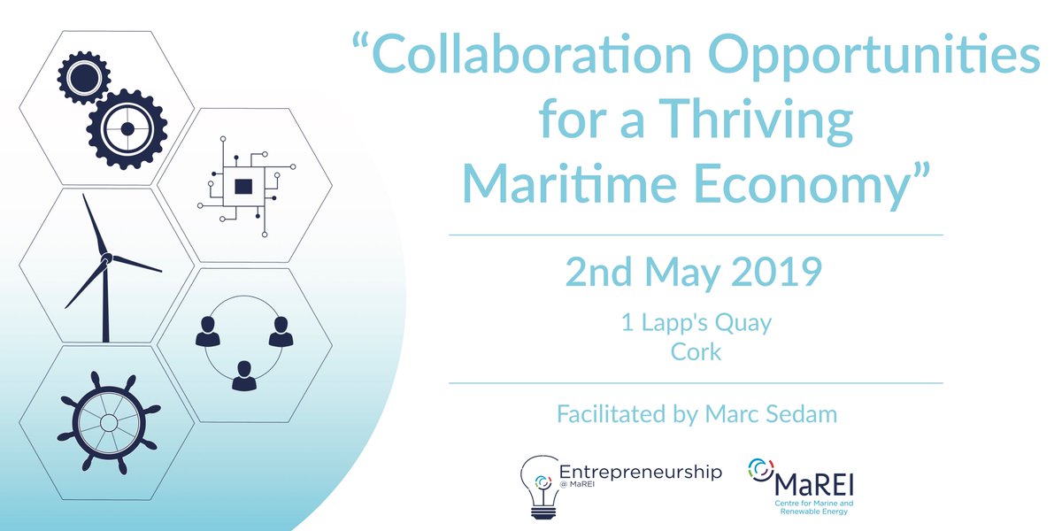 MaREIcentre's tweet image. This #FREE event organised by #MaREI's @LiamFitzg1 will look at opportunities to collaborate and drive business development in the maritime economy. Taking place in #Cork on May 2.

Register for your place here: bit.ly/2P9NLA9