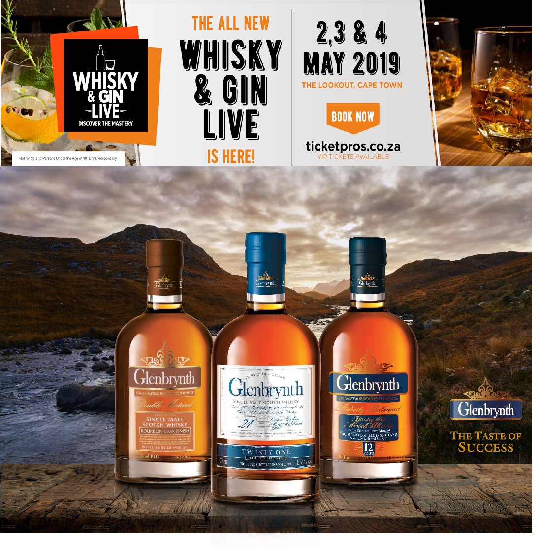 Join <a href="/GlenbrynthSA/">Glenbrynth Whisky</a> at this years Whisky &amp; Gin Live celebrations <a href="/whiskyliveSA/">Whisky Live</a> in Cape Town from the 2nd to the 4th of May 2019.
See you there! Slainte!
#whisky #whiskyfestival #GlenbrynthSA #dram #slainte #Capetown #SouthAfrica