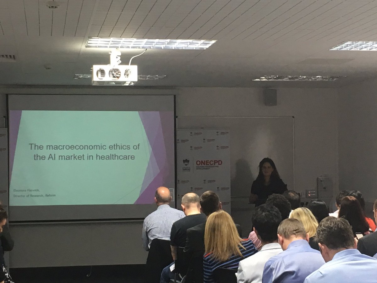 MAParnellHS's tweet photo. #AIhealthcareconf @SalfordUni_SPD Jess Morley discussing code of conduct, ethical &amp; legal implications of implementing #AI,  understanding the value of patient data &amp; uses across #NHS #ONECPD https://t.co/HAhIVnj0sg