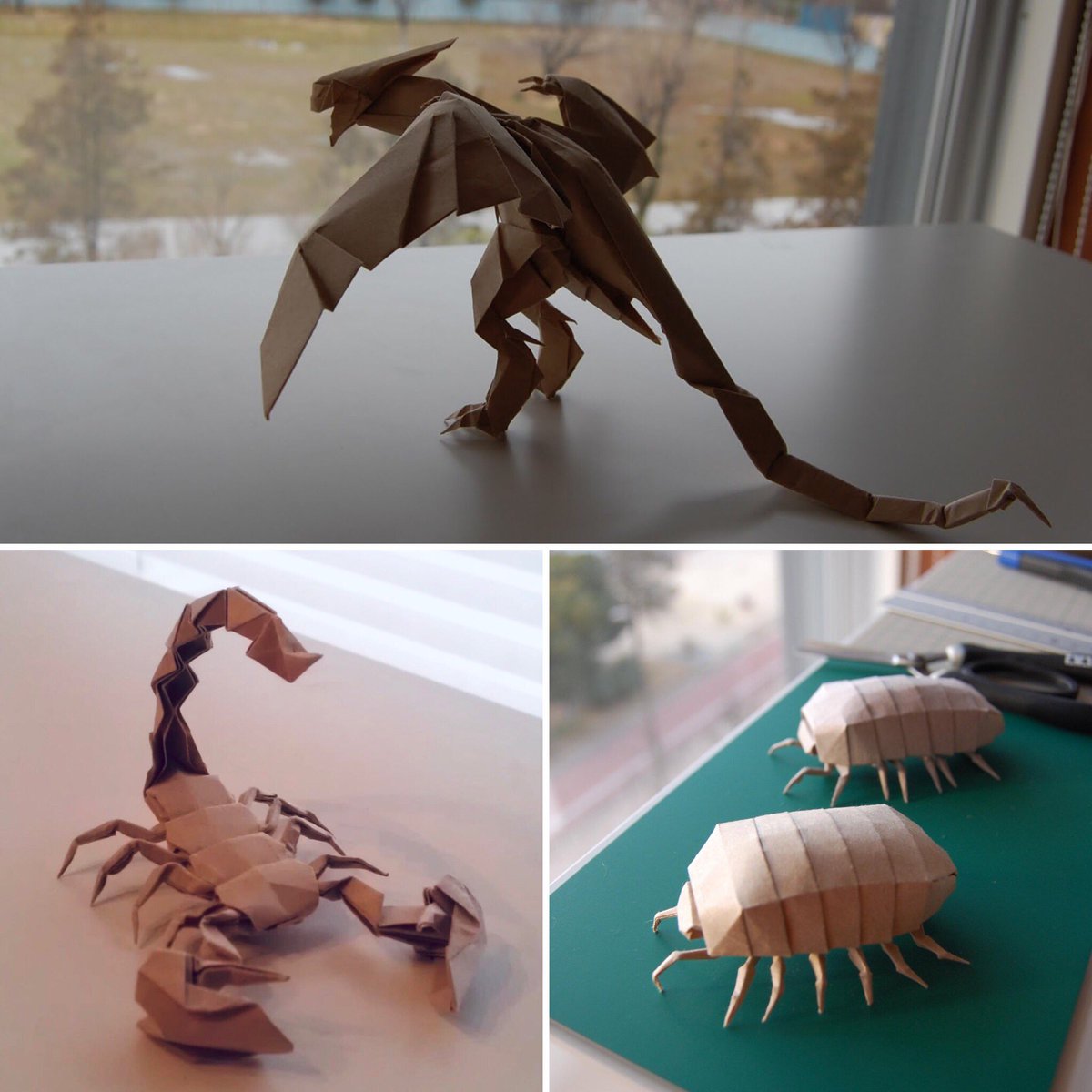 Bigheads 平成最後に自分の代表作を貼る 折り紙作品 ワイバーン サソリ ダンゴムシ