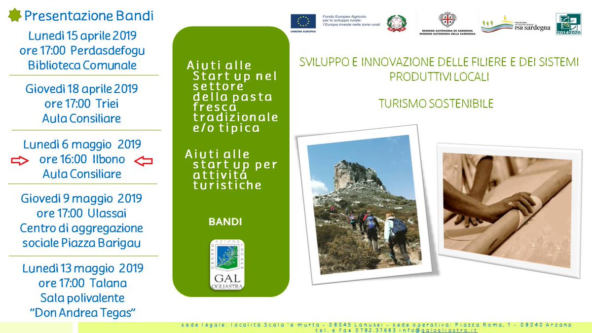 Vi aspettiamo lunedì 6 maggio a Ilbono presso l'Aula Consiliare alle ore 16:00