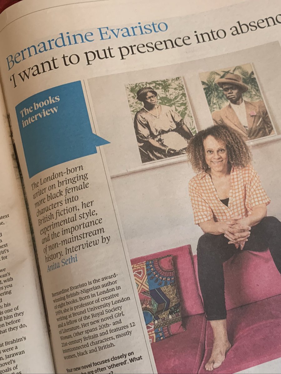 “Books opened the world to me” 

Such an inspiring interview with Bernardine Evaristo by <a href="/anitasethi/">Dr Anita Sethi 🍃</a> in <a href="/ObsNewReview/">The Observer New Review</a> - I’ve read it 3 times now!
Great picture too... 

theguardian.com/books/2019/apr… <a href="/BernardineEvari/">Bernardine Evaristo</a> <a href="/RSLiterature/">Royal Society of Literature</a> <a href="/Bruneluni/">Brunel University of London</a>