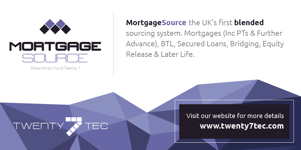 twenty7tec's tweet photo. Let #MortgageSource do the hard work so you can spend more time doing what you do best - advising your clients.
Criteria based sourcing system that provides you with product accuracy like no other. Helping you find the right product, first time around.
https://t.co/MmRfQgm4rd https://t.co/nrYDAv6zAR