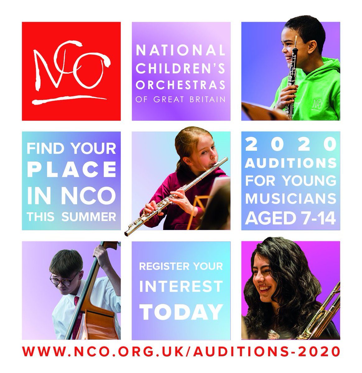 Auditions for NCO 2020 will open this summer! Want to be the first to apply? Sign up to our mailing list today at nco.org.uk/auditions-2020